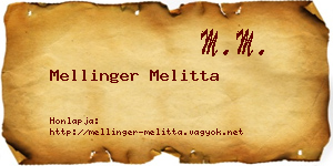 Mellinger Melitta névjegykártya